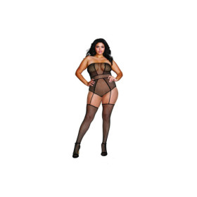 Combinaison bodystocking grande taille résille fantaisie 